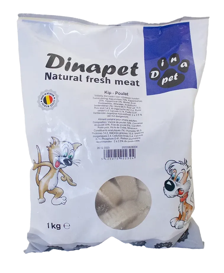 Diepgevroren hamburger met kip.